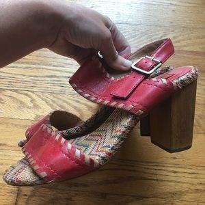 Worn once - Miz Mooz whipstitch leather heels